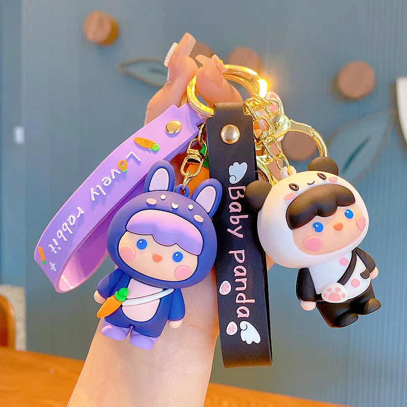 

WANGAIYAO new fashion cartoon cute forest park keychain female creative cute couple car key chain pendant small gift