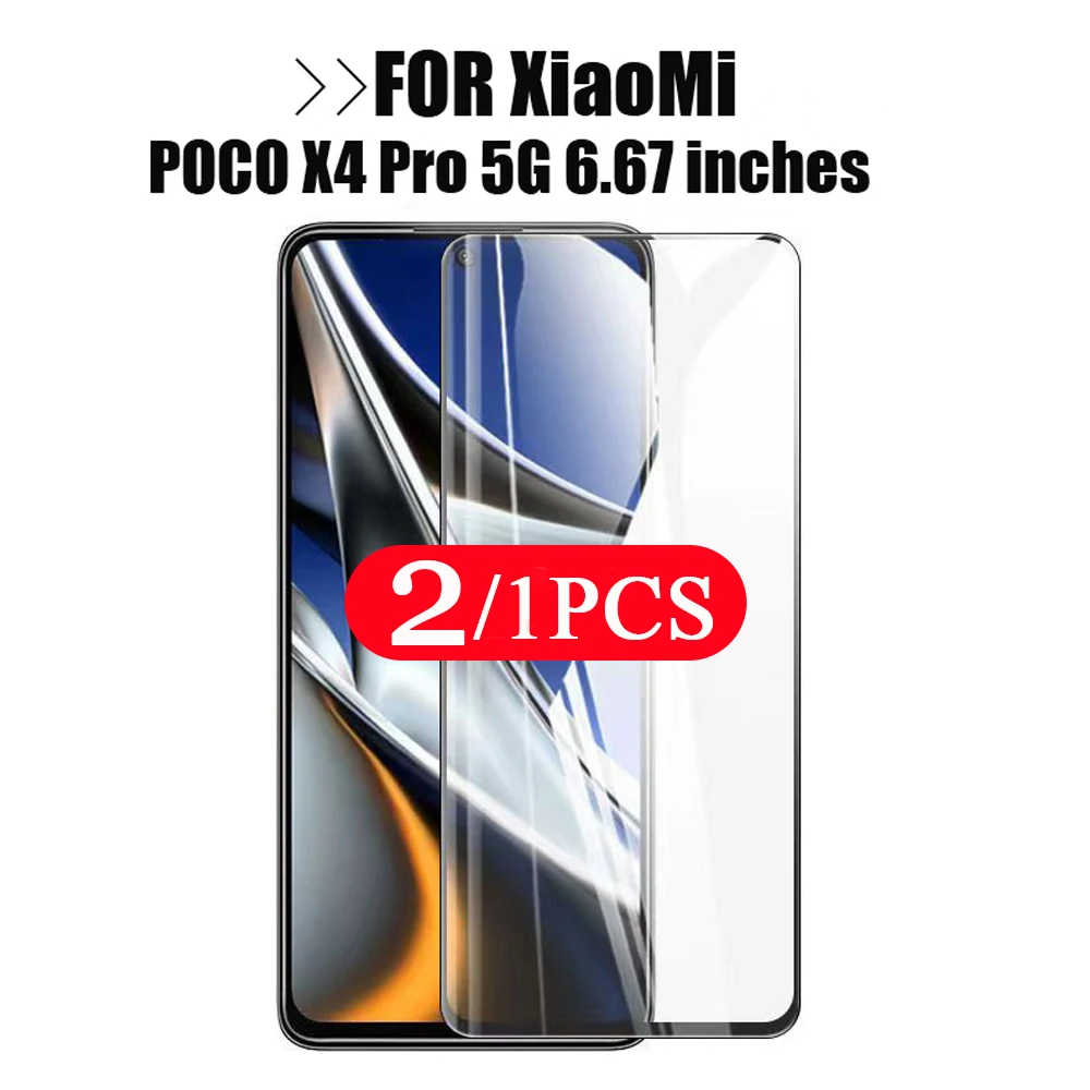 

2/1Pcs For Xiaomi Poco X3 X4 X2 F4 F3 F2 tempered glass screen protector M5 M4 M3 M2 pro 5G GT NFC C40 C31 M5s protective film