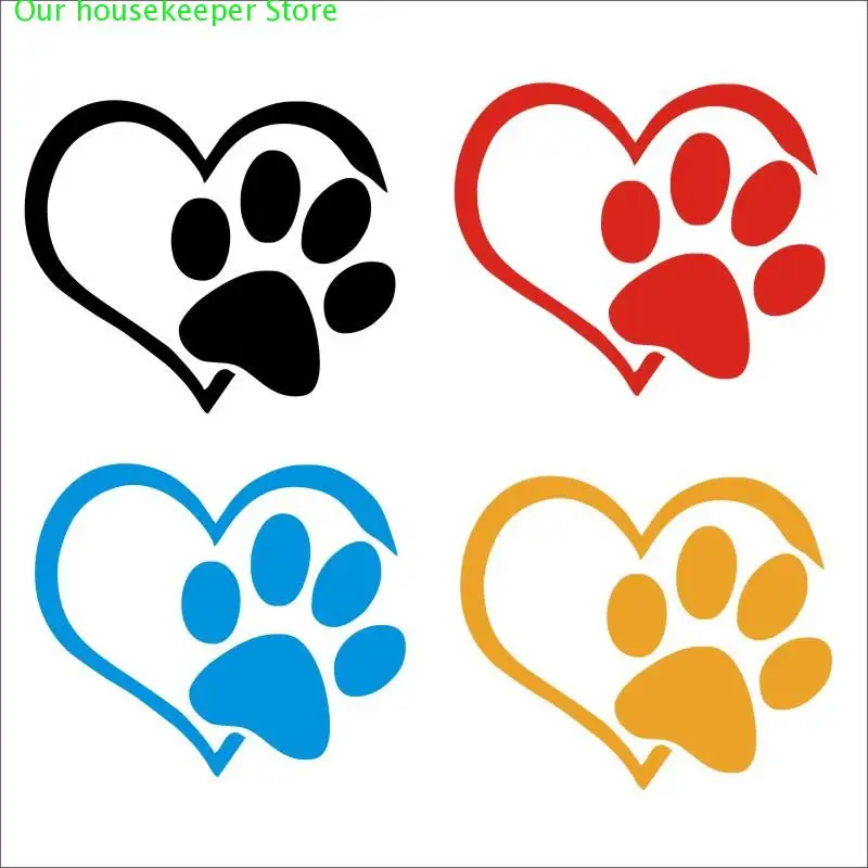 Wall Sticker Print Pet Paw With Heart Dog Cat Vinyl Decal Car Window Bumper Wall sticker decor for home wallpaper
