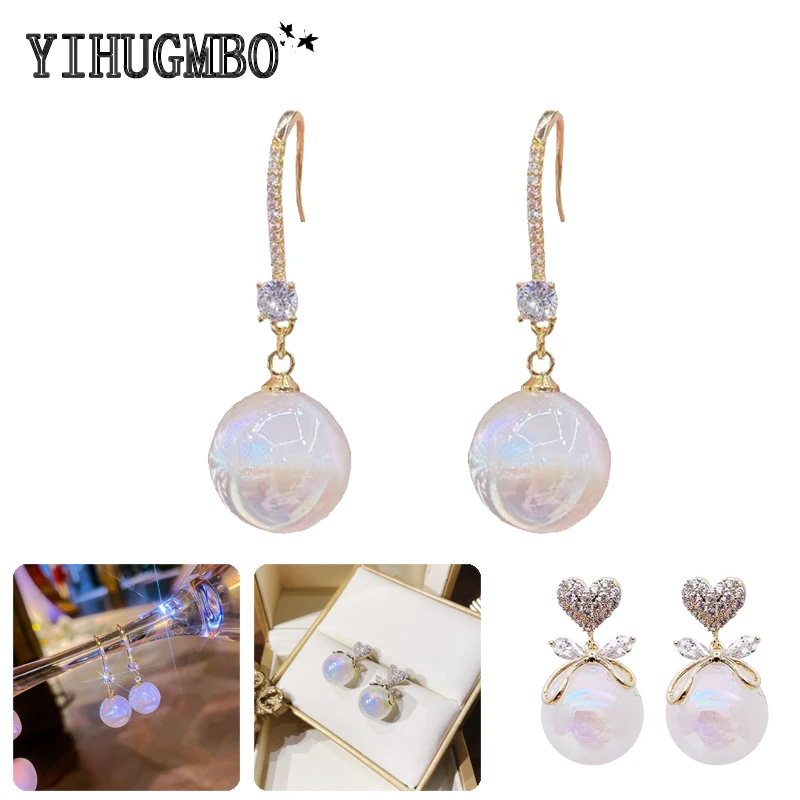 

Fashionable Luxury Style Earrings for Female Personality Earrings with Silver Needle Bow Knot Love Heart Micro Zircon Jewelry