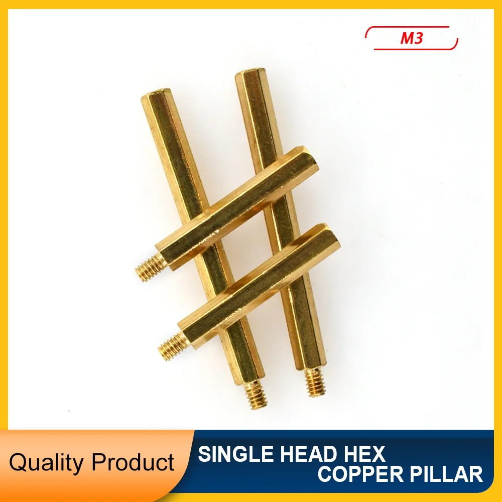 

Brass Column Screw Single Head Hexagonal Copper Screw M3 Motherboard Standoff Gasket PCB Board Isolation Column Hex Screw
