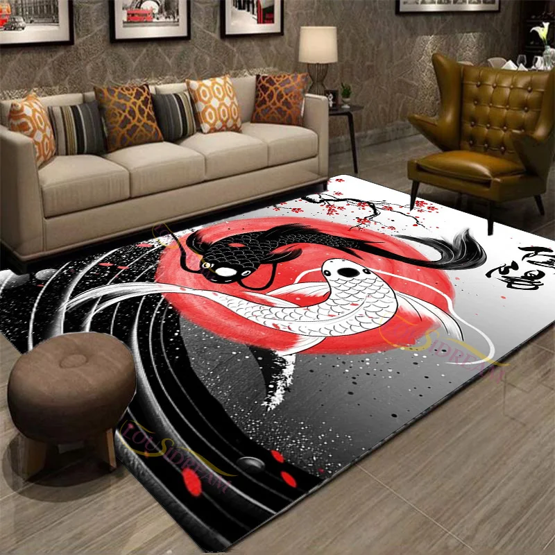 

Modern Chinese Dragon Tiger Tai Bagua Yin Yang Area Rugs Living Room Carpet for Children Play Home Deco Floor Mat and Carpets