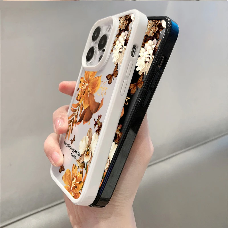 Фото Осенний чехол с цветочным принтом и бабочками для Samsung Galaxy S26 S25 FE S24 Plus S23 Ultra A57 A56 A37 A36 A16 A27 A26 A35 A55 A34 A15 №5