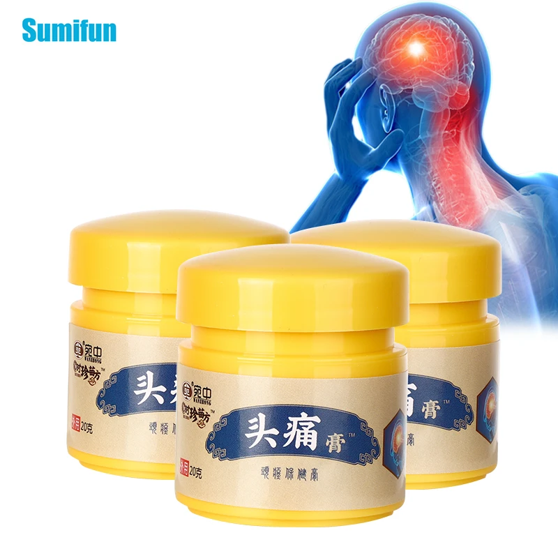 

Sumifun 20g Headache Relief Cream Herbal Migraine Treatment for Relax Nerve Soothing Pain Dizziness Refreshing Medical Ointment