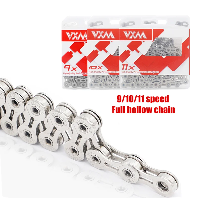 

Bicycle Chains 9 10 11 Speed MTB Road Bike Chain 116 Links 9X/10X/11X Ultra Light General Variable Speed Mountain Bike Chains