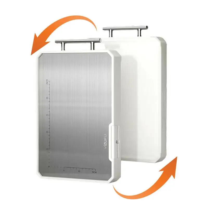 Кухонная двухсторонняя разделочная доска из нержавеющей стали для овощей мяса