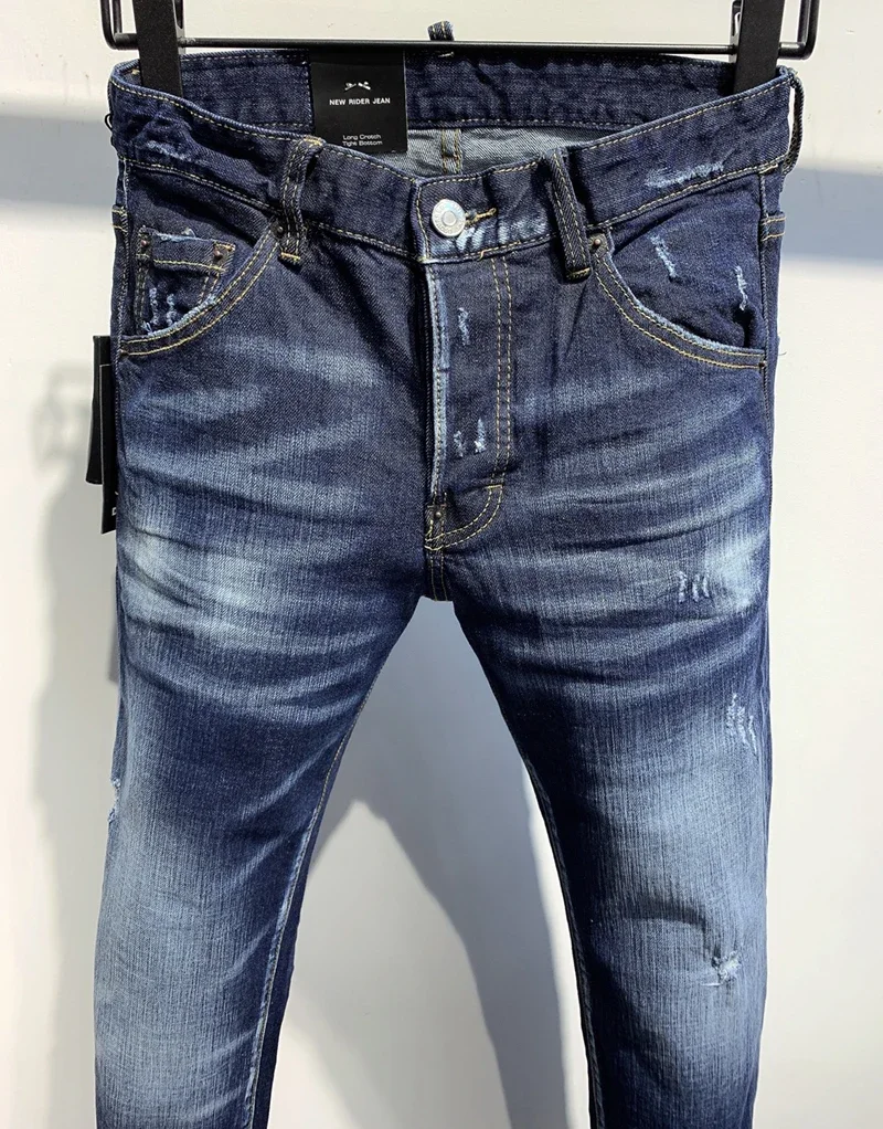 Новый БРЕНД Dsq2 Мужские джинсы Джинсовые брюки с дырками Тонкие брюки-карандаш