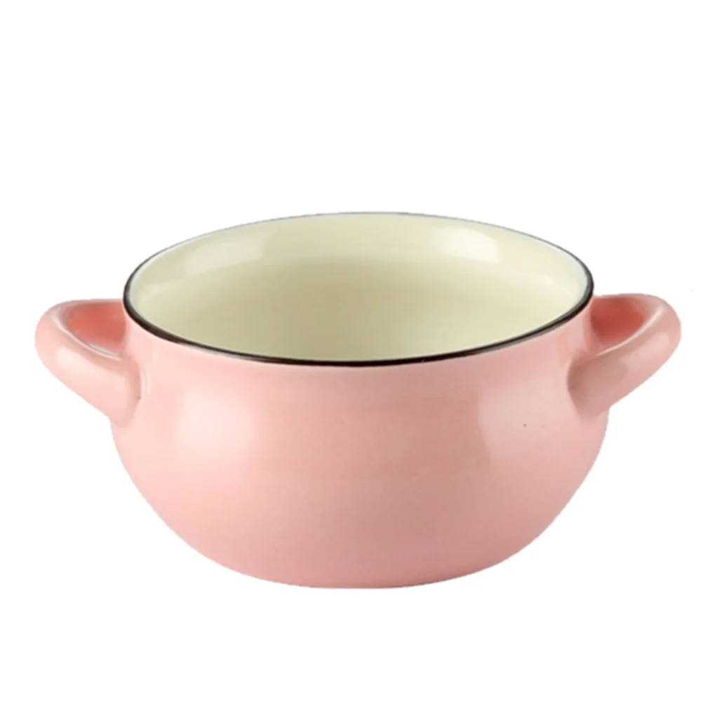 

Bowl Bowls Ceramic Soup Pudding Porcelain Dessert Serving Ramen Handle Handles Noodle Salad Multipurpose Pottery Cereal Cups