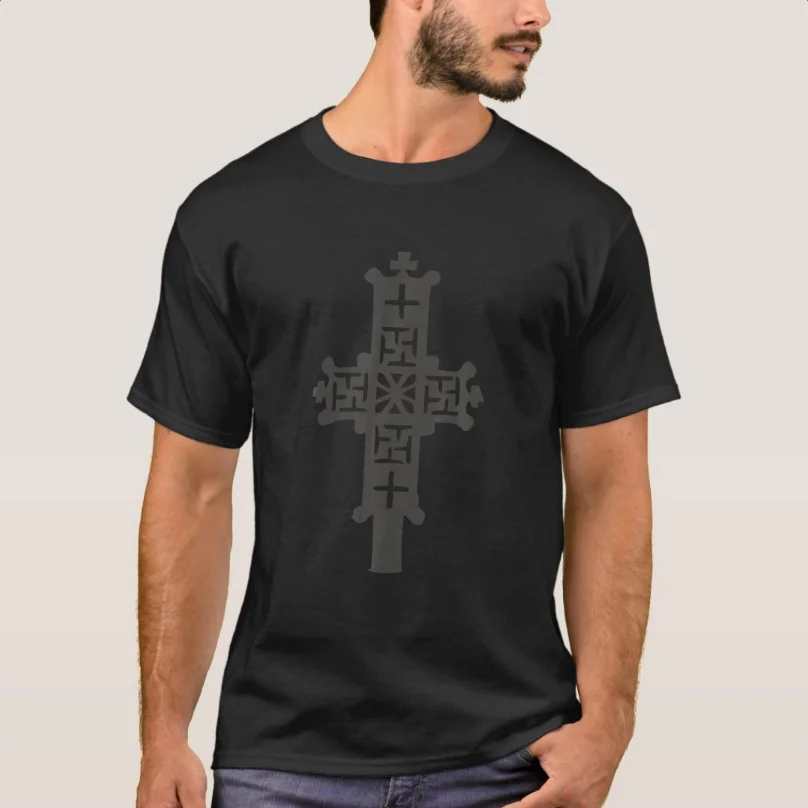 

Ethiopian Orthodox Cross T-Shirt 100% Cotton O-Neck Summer Short Sleeve Casual Mens T-shirt Size S-3XL