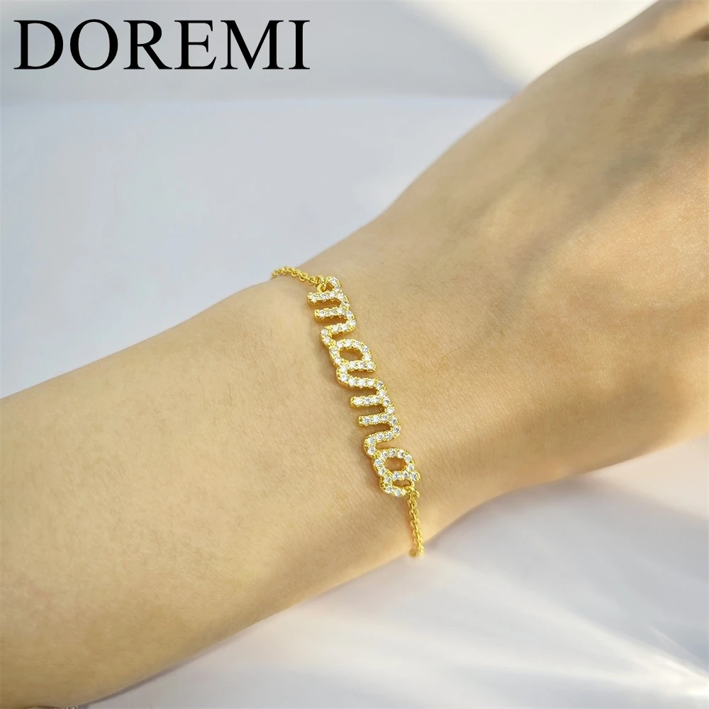 DOREMI Copper Materials MAMA Bracelet Necklace Crystal Letters Fashion Jewelry Bracelet Pink Box Mother's Day Gift Jewelry