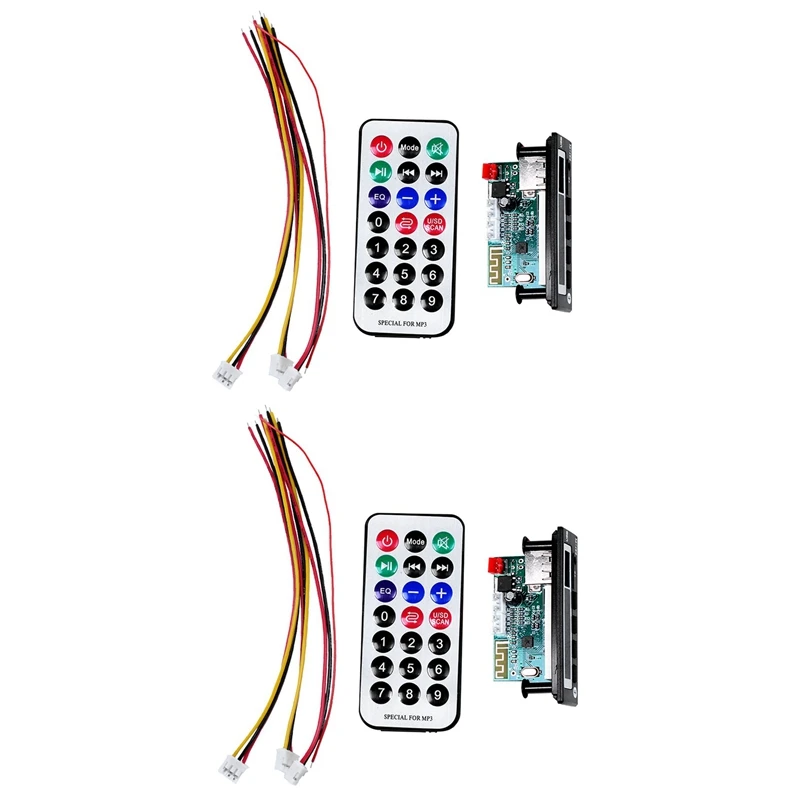 

2X Bluetooth5.0 Mp3 Wma Wav Decoder Board 5V 12V Wireless Audio Module Color Screen USB Tf Fm Radio For Car Accessories