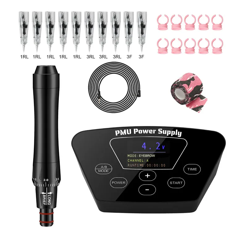 Eyebrow Tattoo Machine Kit Permanent Make-up Machine Pen Eyebrows Lip Microblading DIY Machine with Cartridge Needle