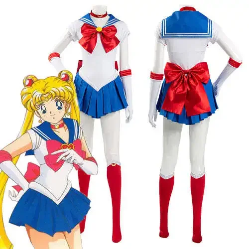 

Anime Sailor Moon Cosplay Costume Tsukino Usagi Uniform Dress Outfits Cosplay for Women Kids Halloween Carnivl Party Girl