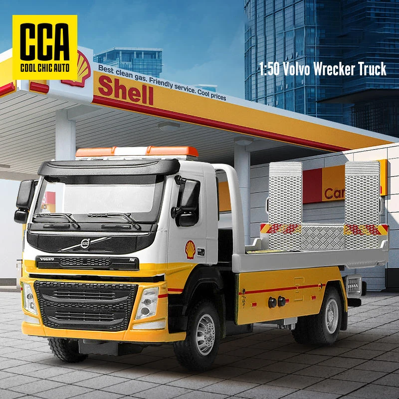 

1:50 VOLVO Trailer Oil Tanker Truck Alloy Trailer Shell Car Model Children's Sound and Light Alloy Car Model Truck Boy Toy