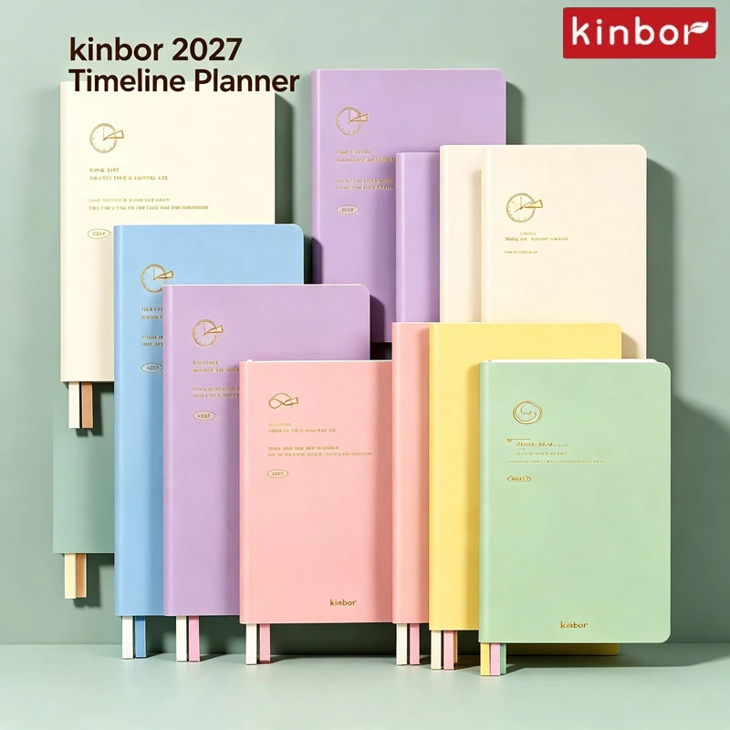 Фото Планер Kinbor 2027, формат A5, еженедельный и ежемесячный планировщик с двухстраничным еженедельным разложением и почасовой шкалой времени, журнал для управления временем, бумага Bachuan 52 г. №1