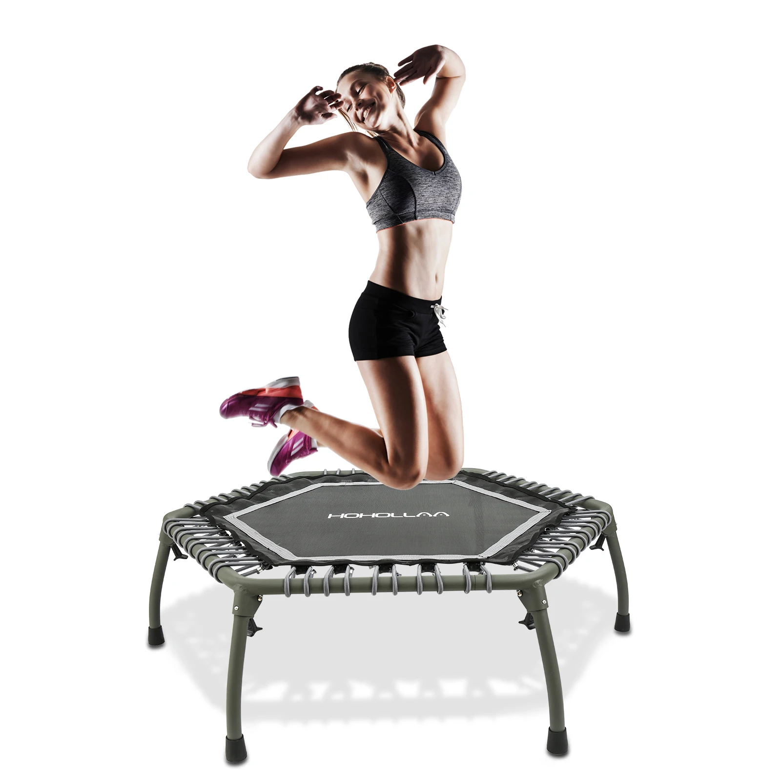 

44" Foldable Aluminum Alloy Mini Fitness Trampoline Indoor Gym Equipment