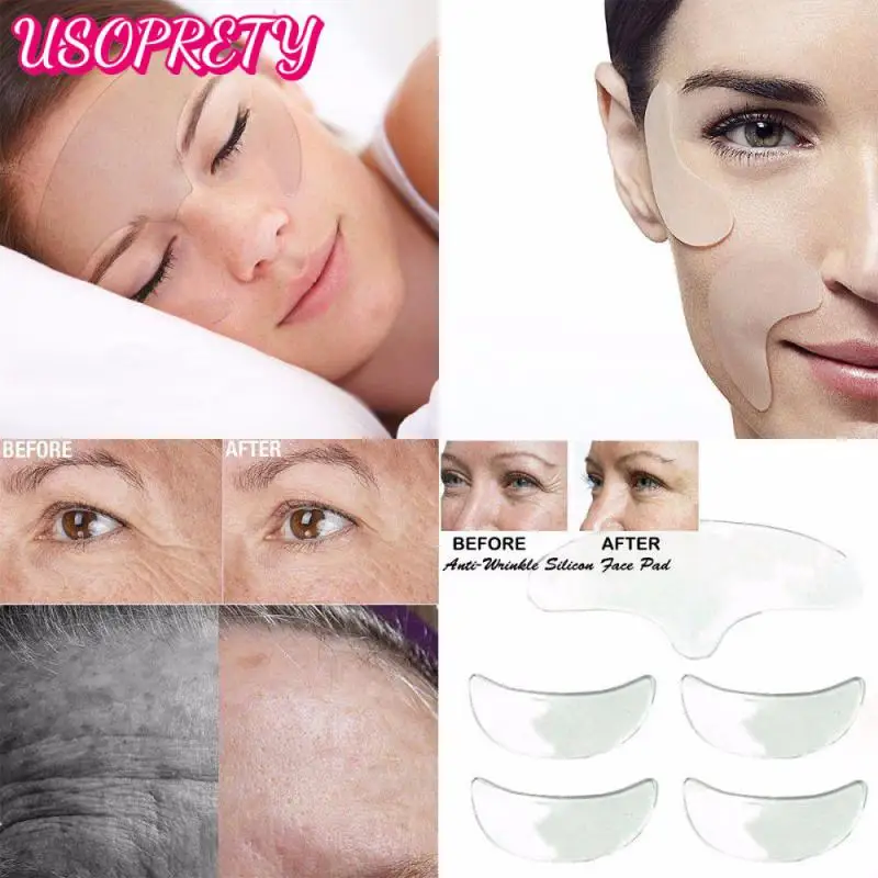 

5Pcs Silicone Anti Wrinkle Eye Face Pad Reusable Face Lifting Silicone Overnight Invisible Remove Lines Facial Invisible Patches