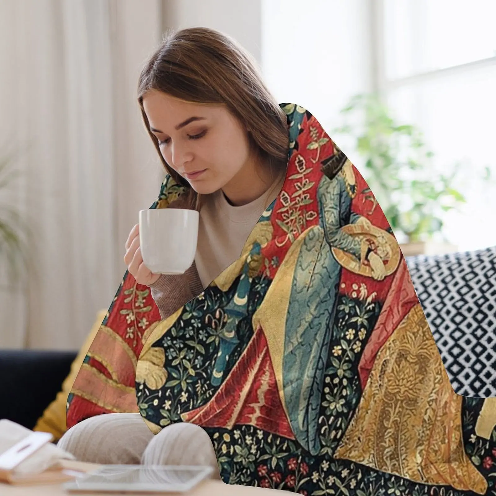 Леди и Единорог: ? Одеяло Mon Seul Désir одеяла для украшения волос мягкие большие