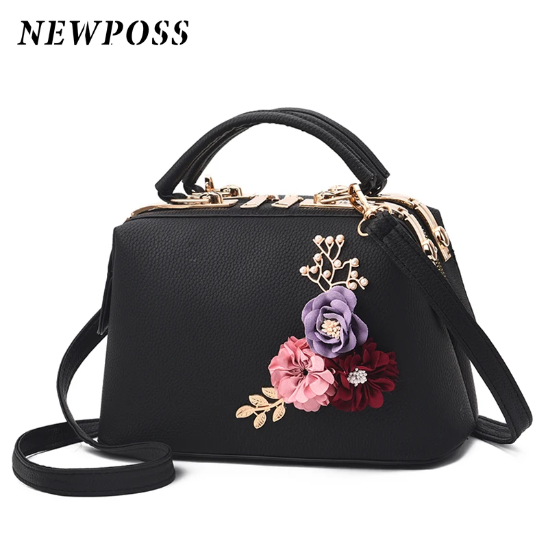 

Newposs 2020 модные сумки, женская сумка-мессенджер, женская сумка через плечо из искусственной кожи, женская сумка с цветочной вышивкой, sac a main