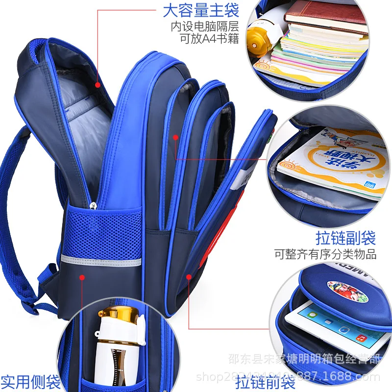 Disney Spider Man children's schoolbag, waterproof material to protect the spine design American captain boy's backpack