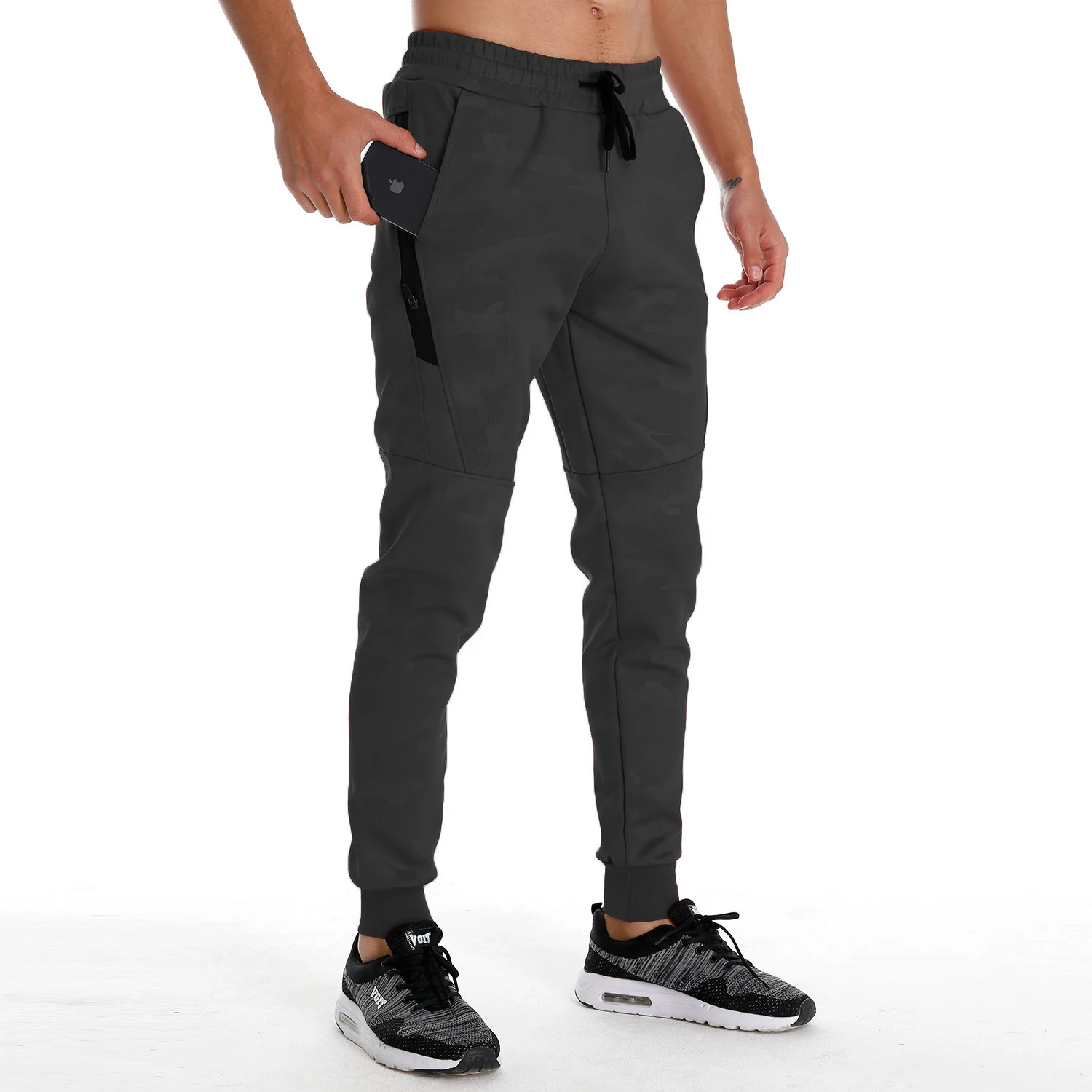 

2022 Men's Camo Sport Pants Jogging Fitness Workout Running Comfort Sweatpants Zipper Pockets Loose Gym Training Trousers Men