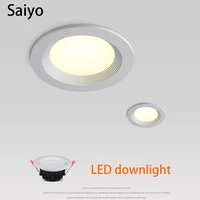 saiyo led downlight 110v 220v ceiling light 3w5w7w12w aluminum lamp recessed round spot lights for kitchen home indoor lighting