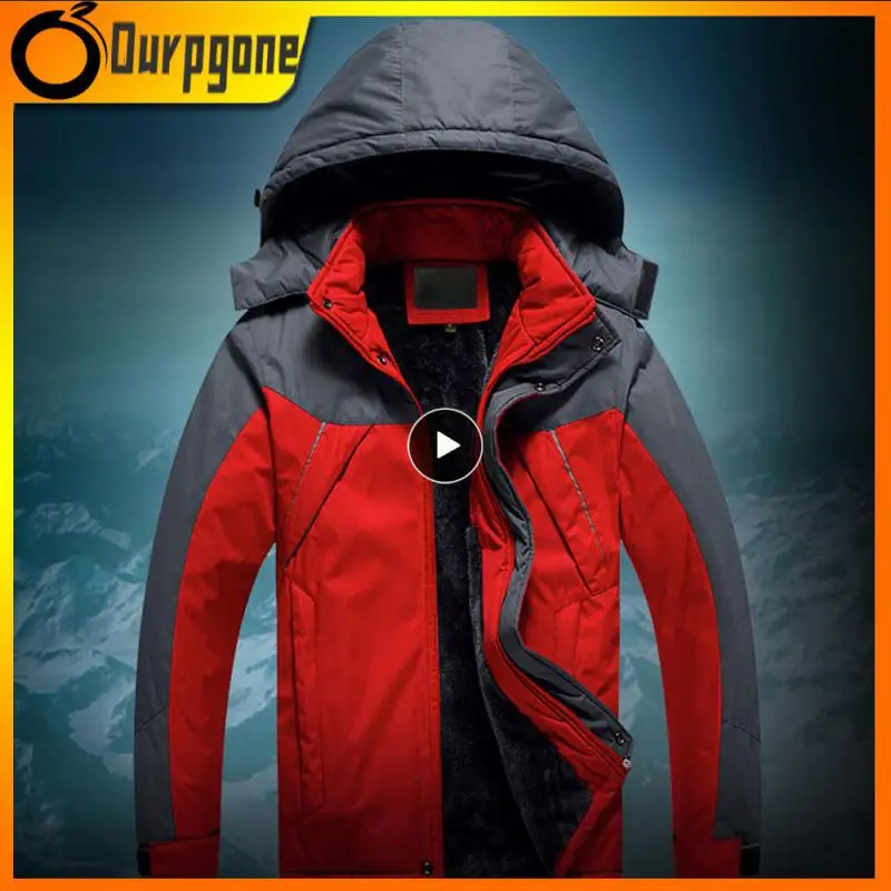 

1PCS Men Winter Thick Velvet Windproof Down Coat High Quality Male Waterproof