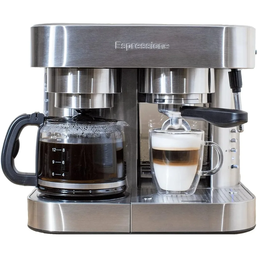 

Espressione Combination Stainless Steel Espresso + Coffee Maker, 10 cups