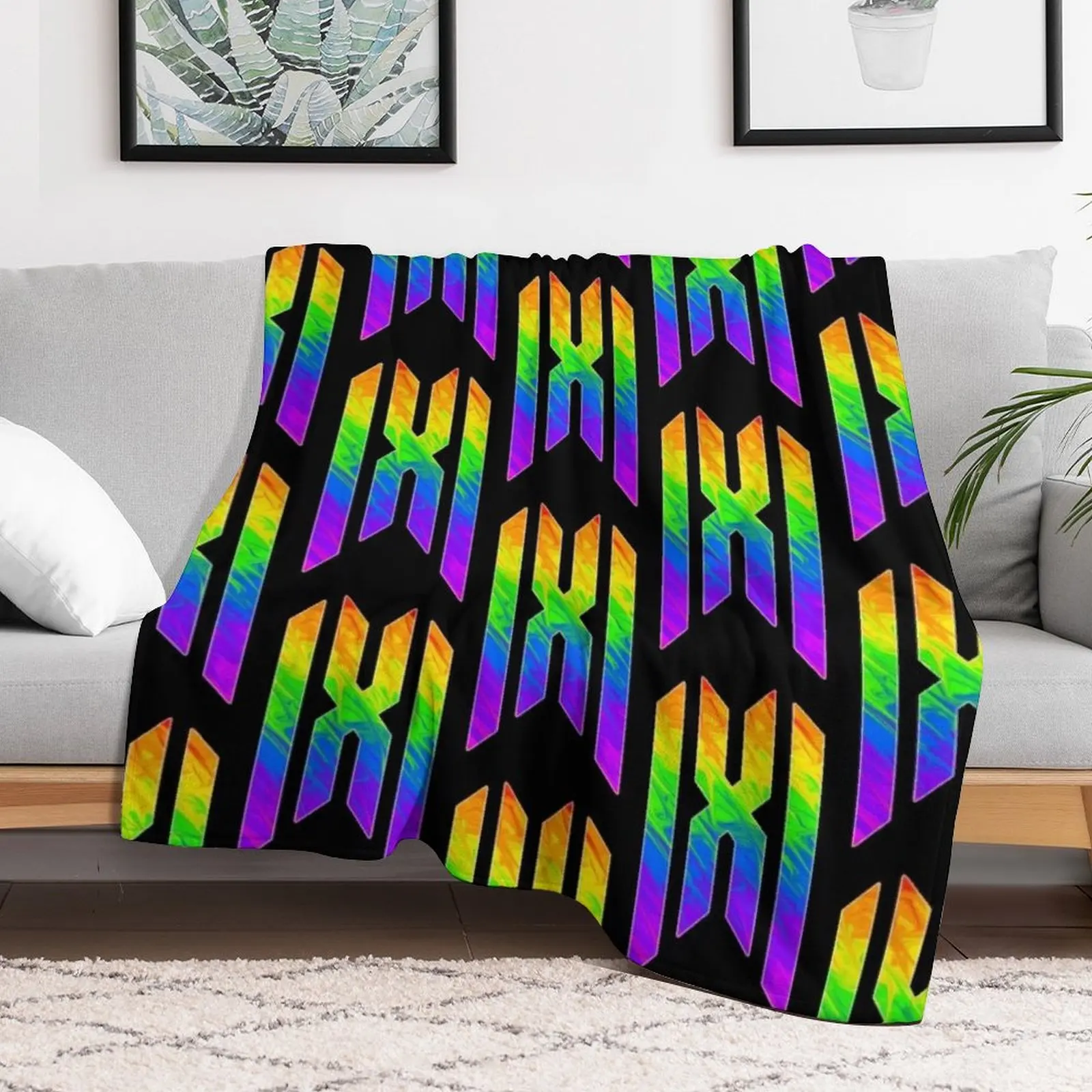 Monsta X Радужный логотип плед одеяло очень большого размера Роскошная фотография