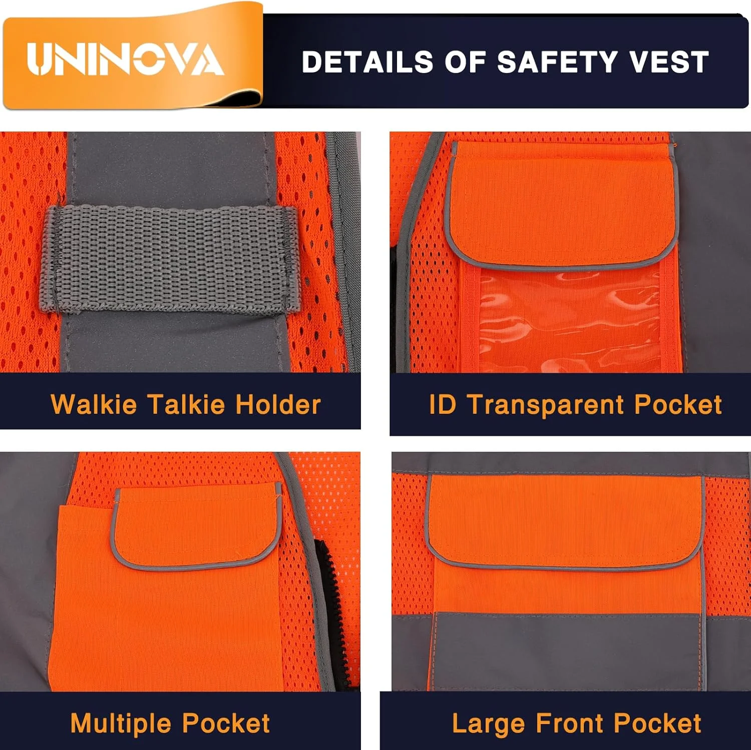 Защитный жилет повышенной видимости с несколькими карманами. Дышащая спецодежда