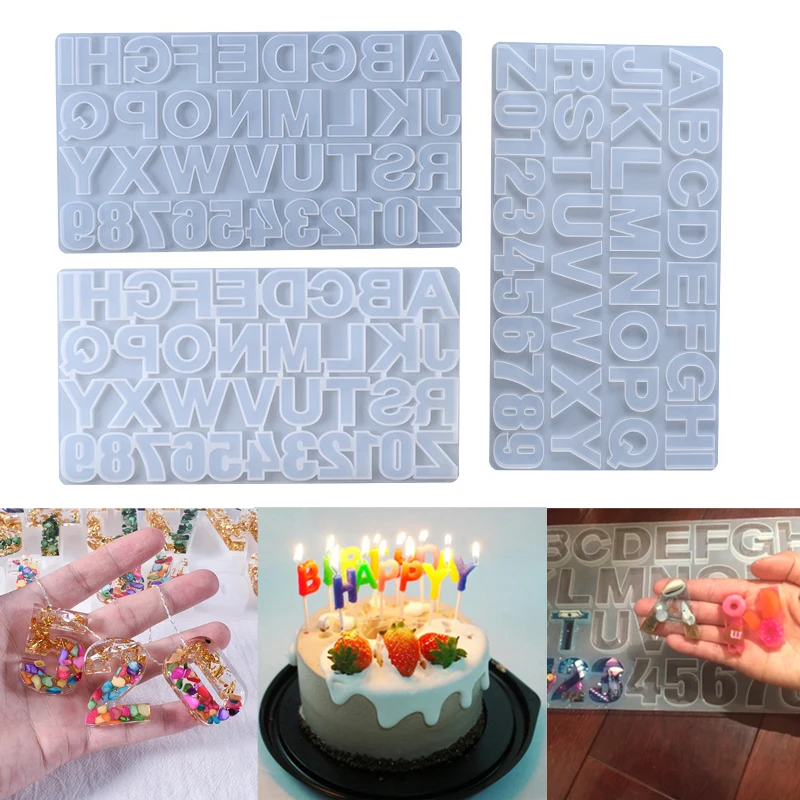 

Alphabet Letter Number Decor Craft Silicone Mold DIY Crystal Epoxy Resin Transparent Molds Pendant Keychain Mould Multipurpose