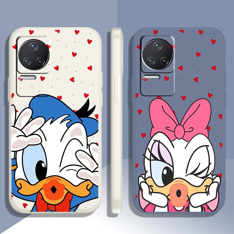 

Disney Donald Duck Love Case For Xiaomi Redmi K50 K40 Gaming Pro K30 10X 10 9 9A 9T 8A 4G 5G Liquid Rope Phone Cover Core Shell