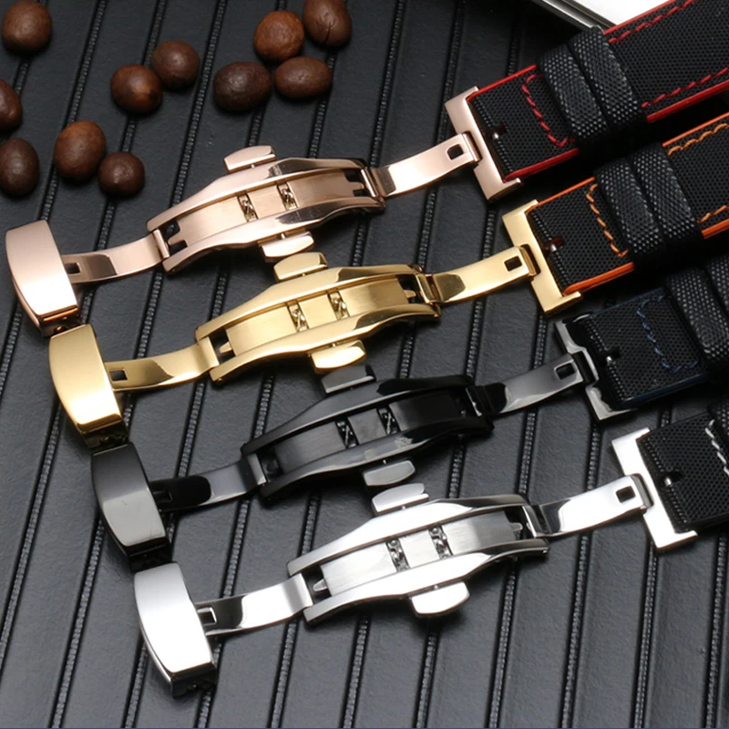 For Omega Seiko Tissot wristband, high quality nylon strap, waterproof silicone strap, with butterfly buckle strap 20 22mm 24mm