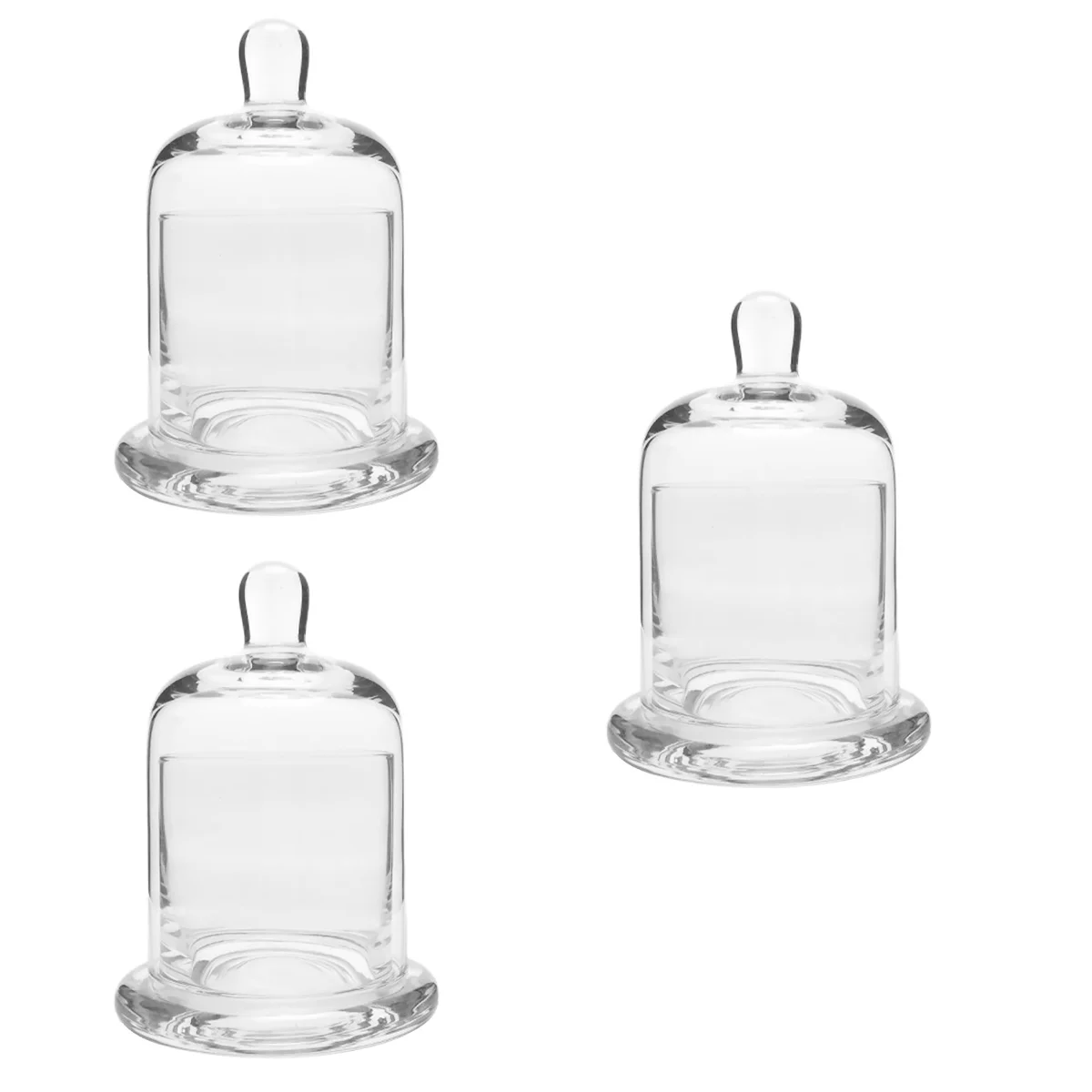

Dome Display Cake Flower Holder Bell Jar Candlestick Crystal Eternal Candleholder Stylish Votive Stand Mini Clear Cover Round