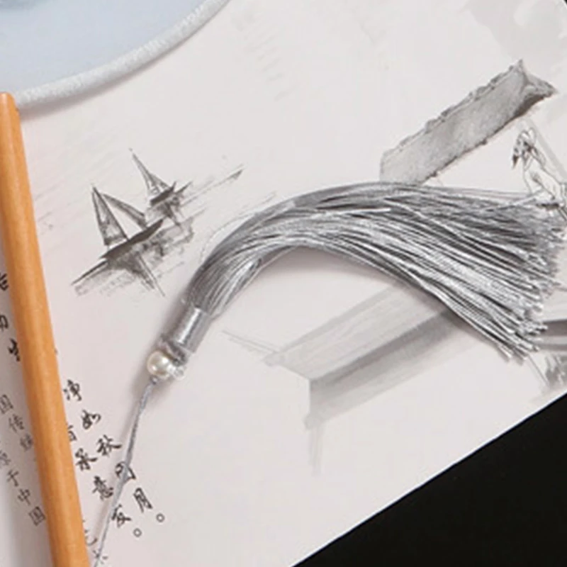 Китайский круглый Ручной Веер с винтажным принтом Шелковый веер древней