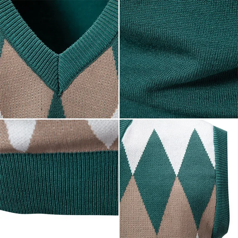 Осенне-зимний Новый мужской свитер жилет облегающий женский с V-образным вырезом