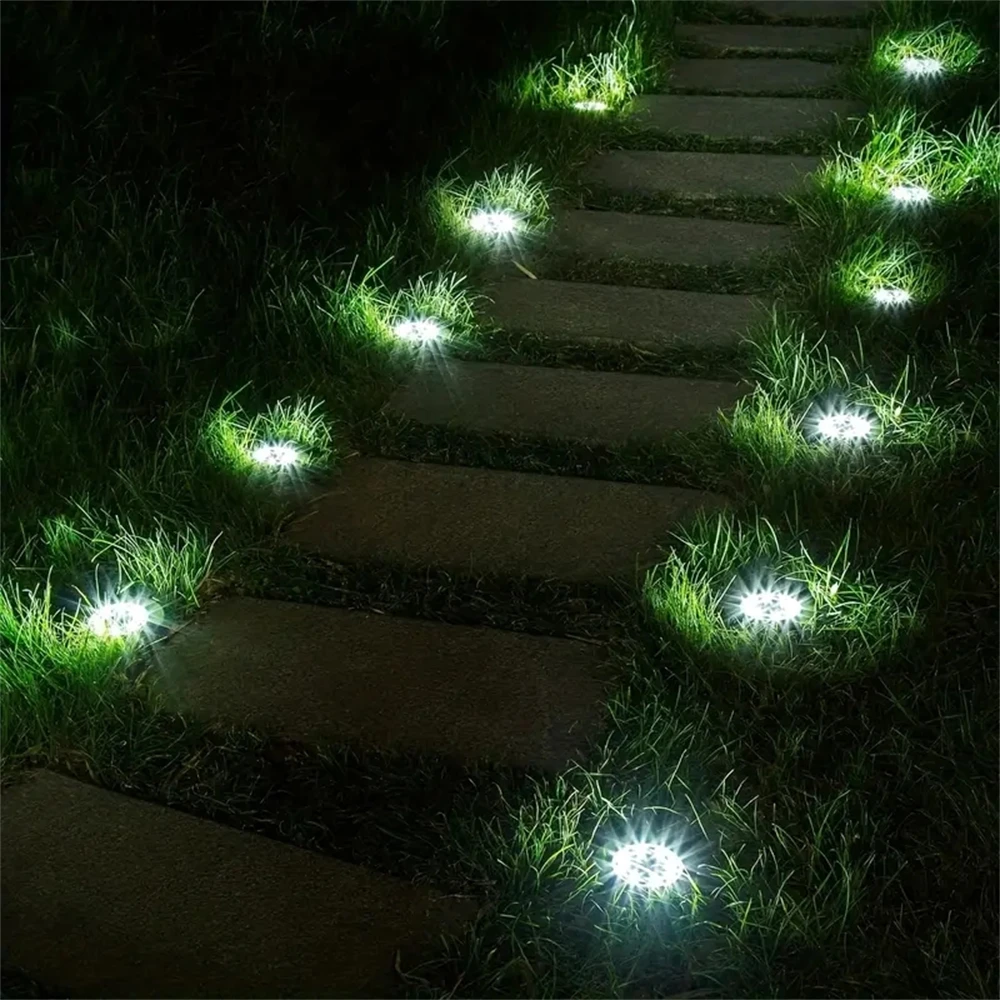 

4 Solar Ground Lights,LED Disk Lights Upgraded Outdoor Garden Lights Landscape Lights For Lawn Pathway Yard Deck Patio Walkway