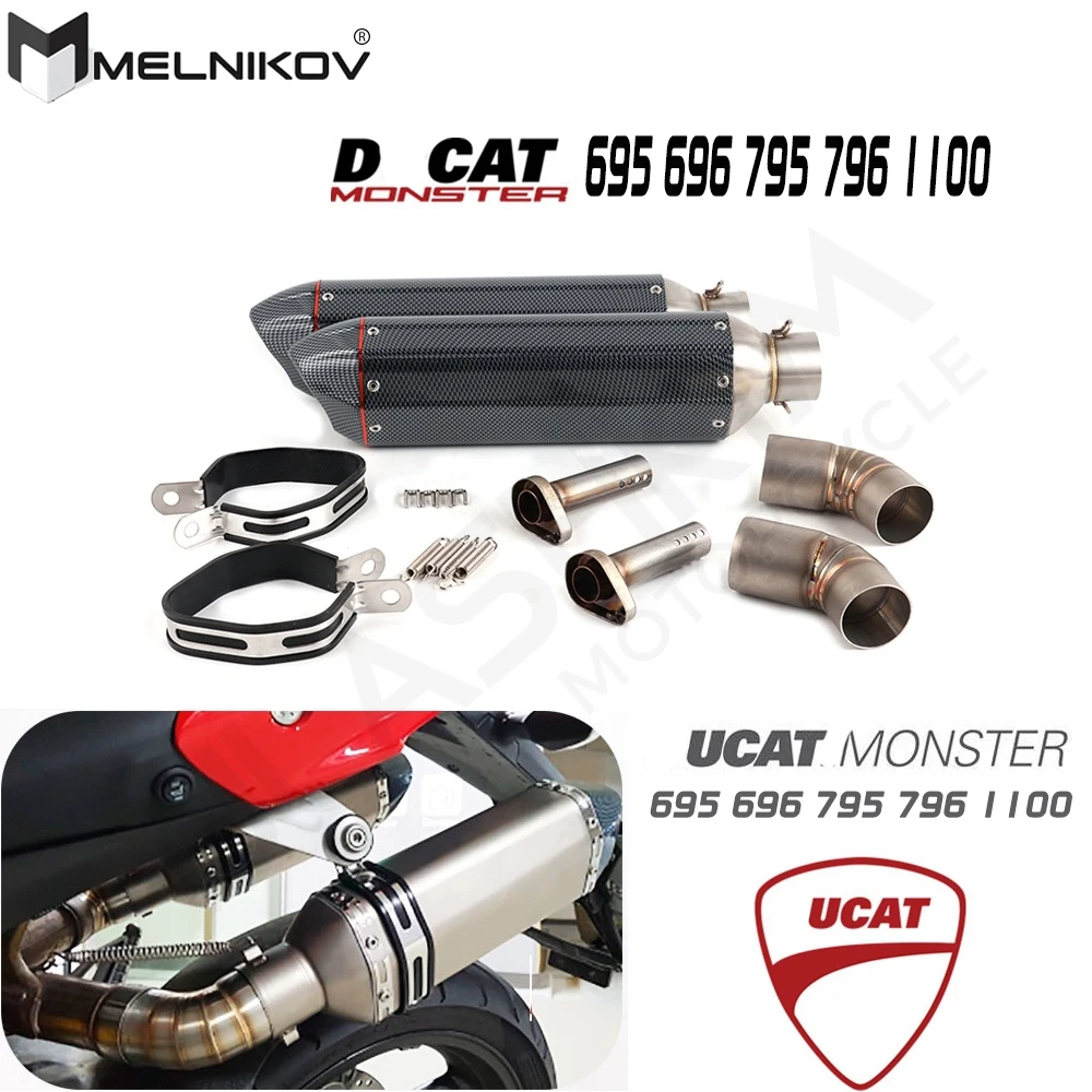 

Motorcycle Exhaust Muffler Escape Link Middle Pipe Slip On For Tail Tips Muffler For Ducati Monster 695 696 795 796 1100 Exhaust
