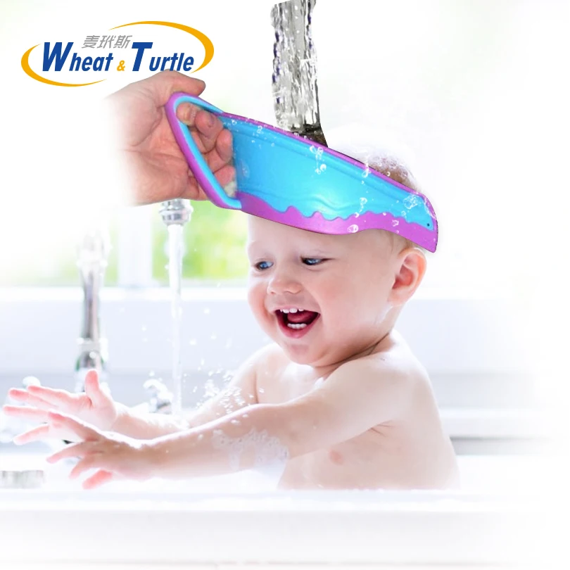 Hair Wash Shampoo Shield Waterproof Splashguard for Infant Children Baby Kids Bath Visor Hat Adjustable Baby Shower Protect Cap
