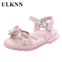 ulknn girls luminescent sandals toddler shoes kids non slip summer beach childrens sandals bow bead princess shoes pink 2 8y