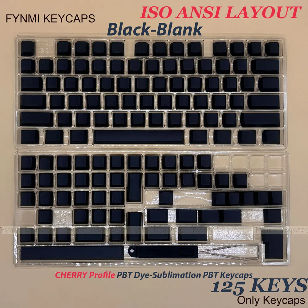Fynmi черный пустой вишневый профиль ANSI ISO раскладные колпачки для клавиш PBT сублимационная колпачок для механического переключателя MX (art.: 3920cd0359b3a) - 3920cd0359b3a