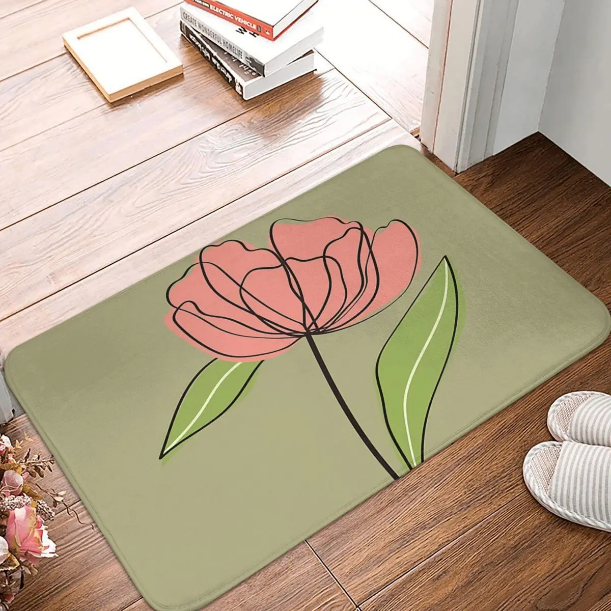 

Wildflower Non-slip Doormat Wildflower Bath Bedroom Mat Prayer Carpet Indoor Modern Decor