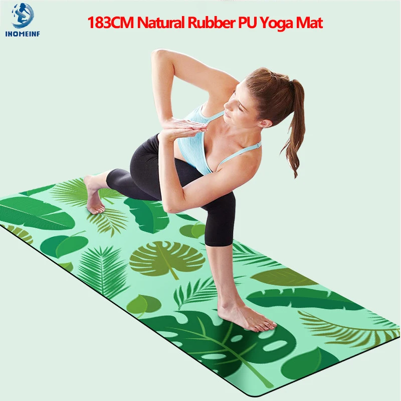 

183 см полиуретановый нескользящий и поглощающий пот резиновый коврик для йоги с рисунком лесного дерева йога и Пилатес, гимнастика, матовый фитнес-коврик