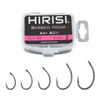 50pcs barbed coated carp fishing hooks with eye design in japan made by high carbon steel 8001