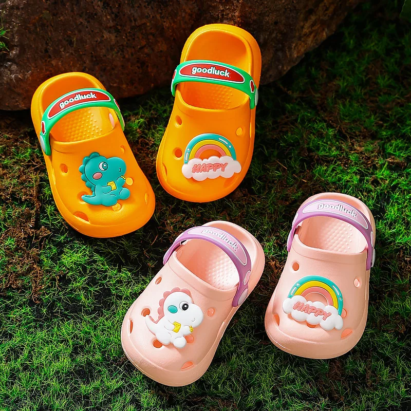 Cartoon Dinosaur Kids Slippers Boys Summer Beach Sandals Girls Home Slippers Toddler Anti-Slip Indoor Slides Child Garden Shoes images - 6