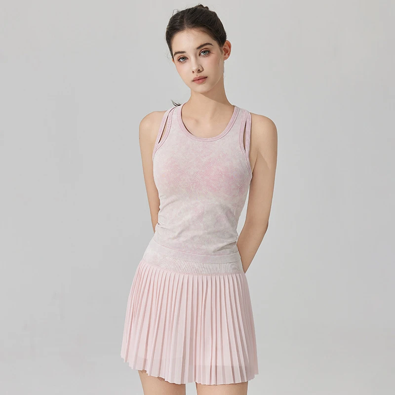 Фото Спортивный костюм SharpStar Trendy: дышащая юбка для гольфа и тенниса, высококачественный топ для йоги с подкладкой для груди, для тренировок и фитнеса №1