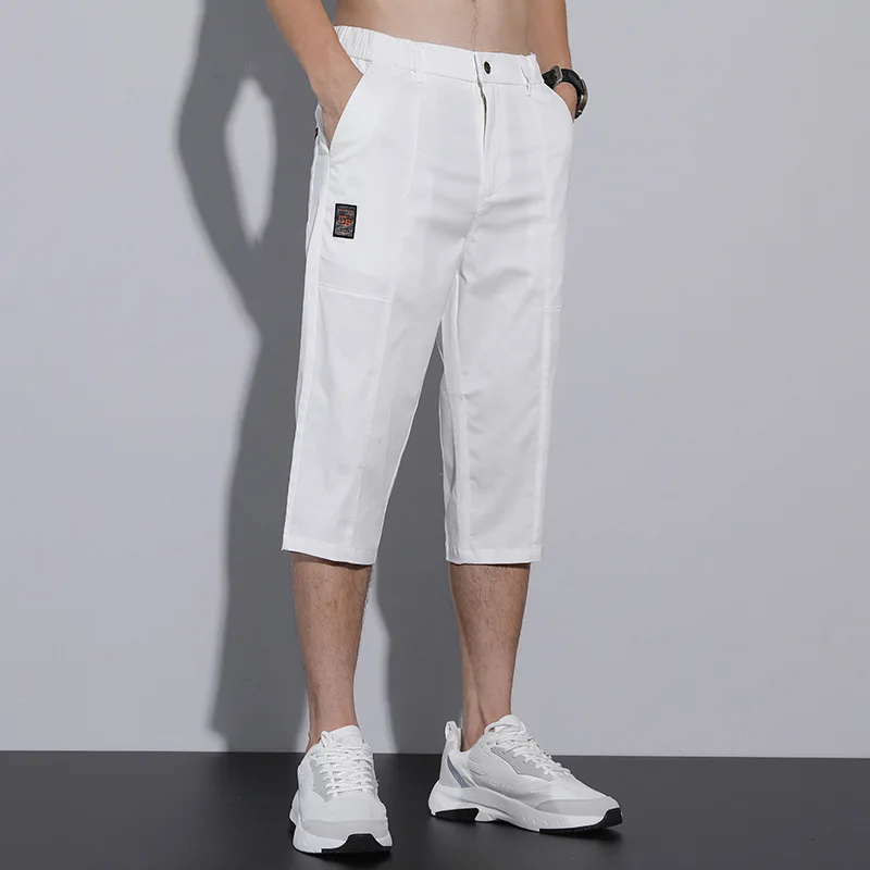 2022 Summer Casual Shorts Men Business Fashion Fitted White Cotton Sports Outer Wear Short Pants Male Brand Clothing
