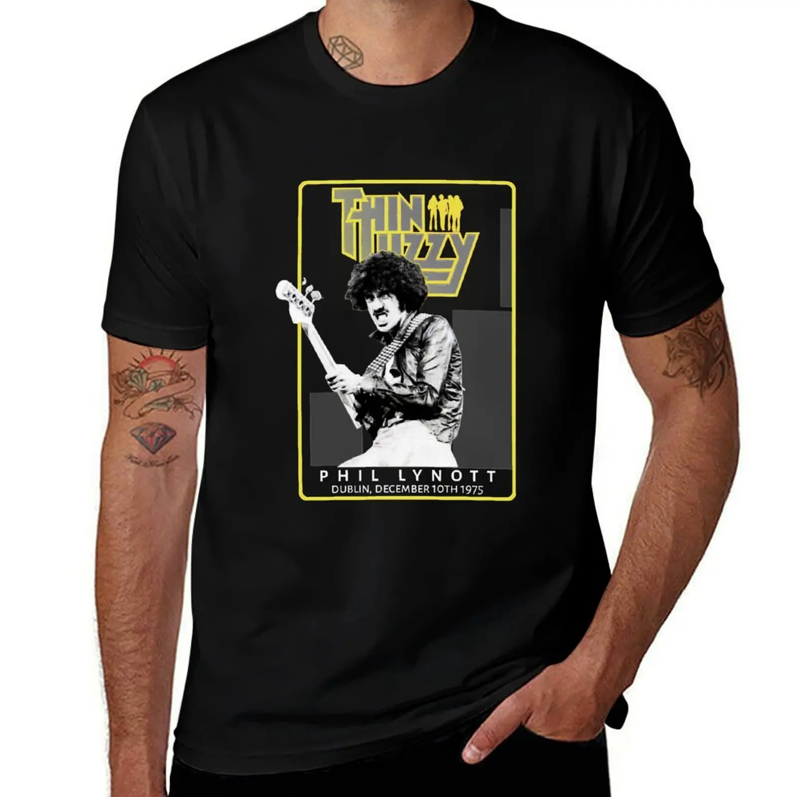 Фото Ретро-винтажная футболка Phil Lynott Thin Lizzy, подарок для всех, быстросохнущая спортивная футболка больших размеров №1