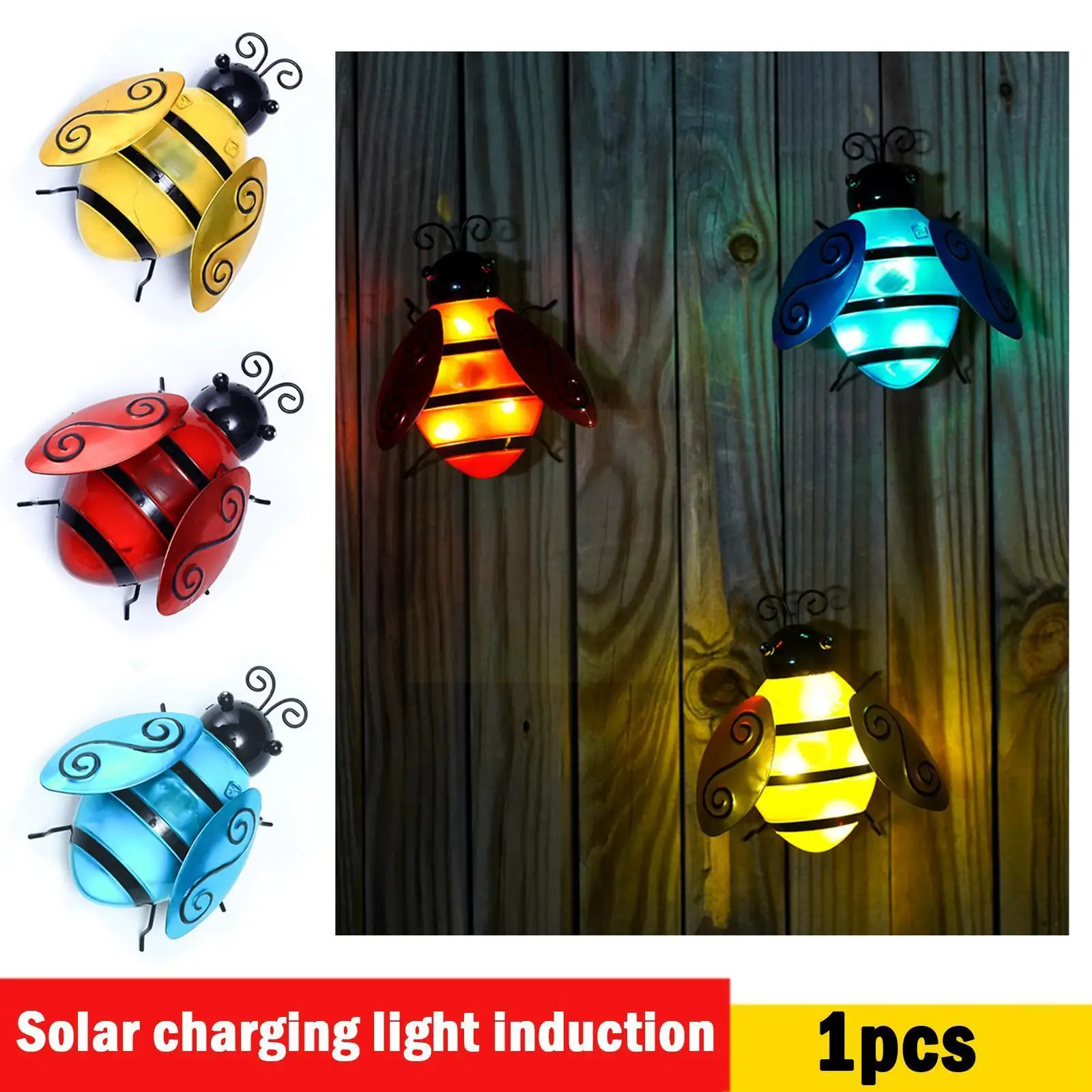 

Водонепроницаемый уличный милый светодиодный светильник в виде пчелы, рождественсветильник ПА на солнечной батарее для внутреннего двори...