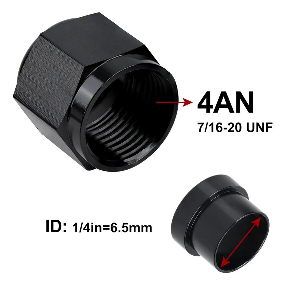Прямые фитинги для шлангов 0 градусов AN4 1/4 AN6 3/8 AN8 1/2 AN10 5/8 AN12 3/4 Алюминиевый адаптер Черный анодированный